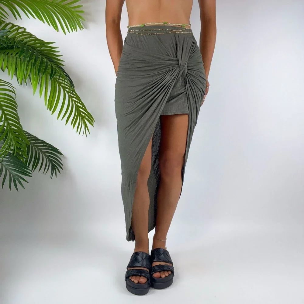 Vintage Y2K Rue 21 Fairy Grunge Low Rise Boho Hippie Wrap Midi Skirt / Size: S - Picture 5 of 6